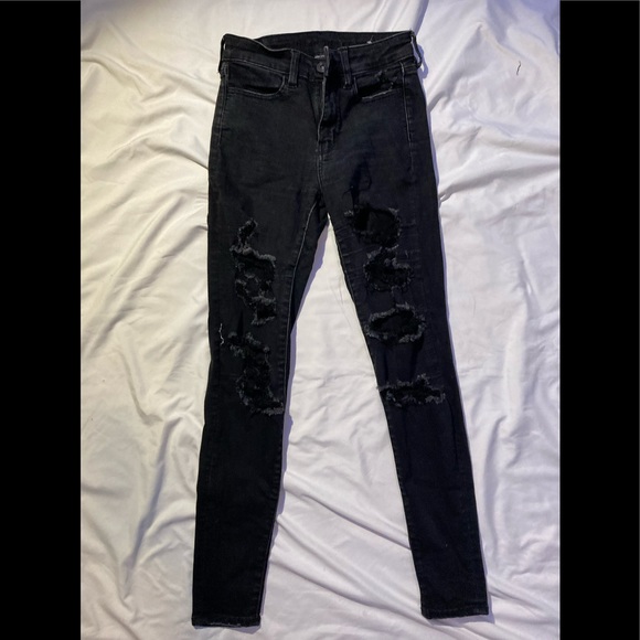 American Eagle Outfitters Jeans American Eagle Black Ripped Jeans